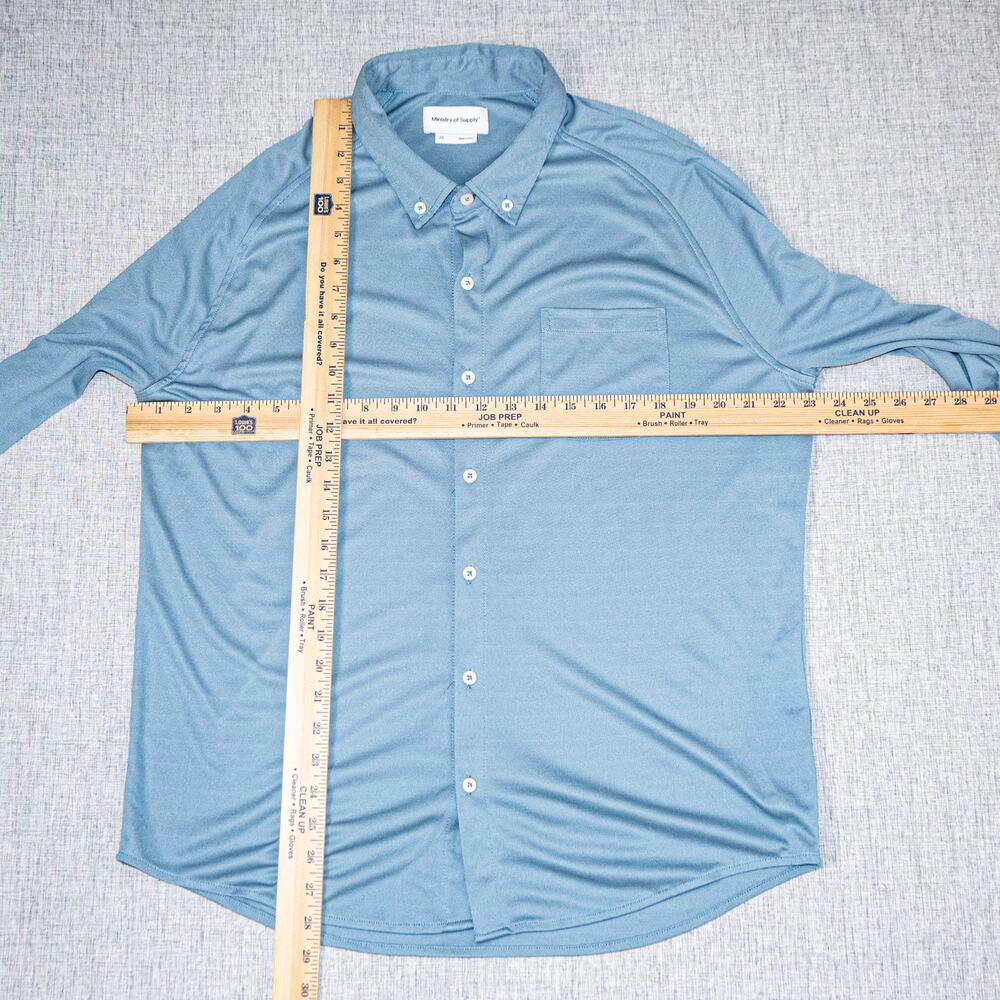 Ministry of Supply Men's Button Down Shirt in Blue poly size XL - Picture 6 of 6